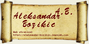 Aleksandar Božikić vizit kartica